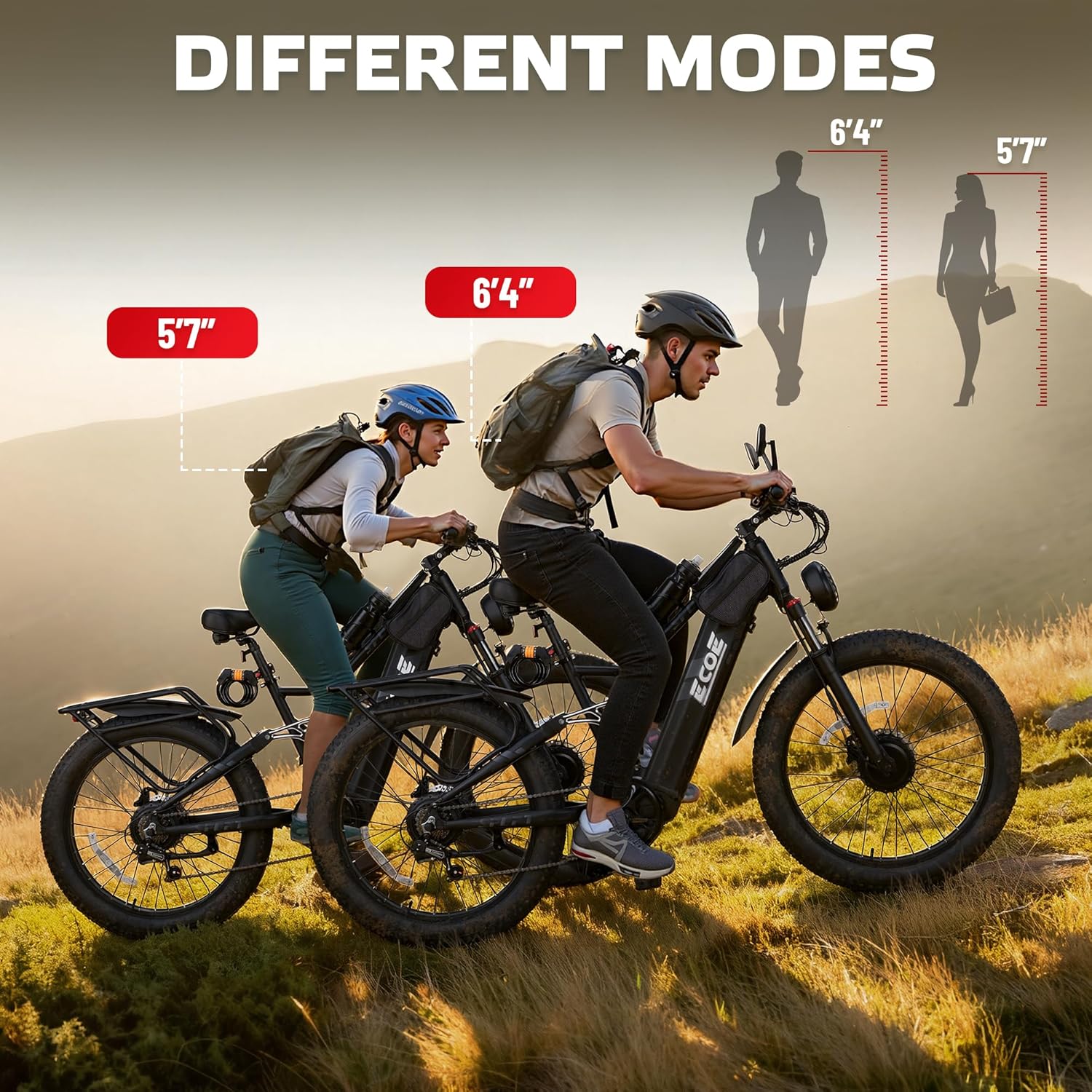 EcoE 7000/9000W Dual Motor Electric Bike for Adults 52MPH Charge Voltage 63 V32A, 26x4 Fat Tire All Terrain Ebikes, Full Suspension E Bike, SHM 7-Speed Gear Electric Bicycle