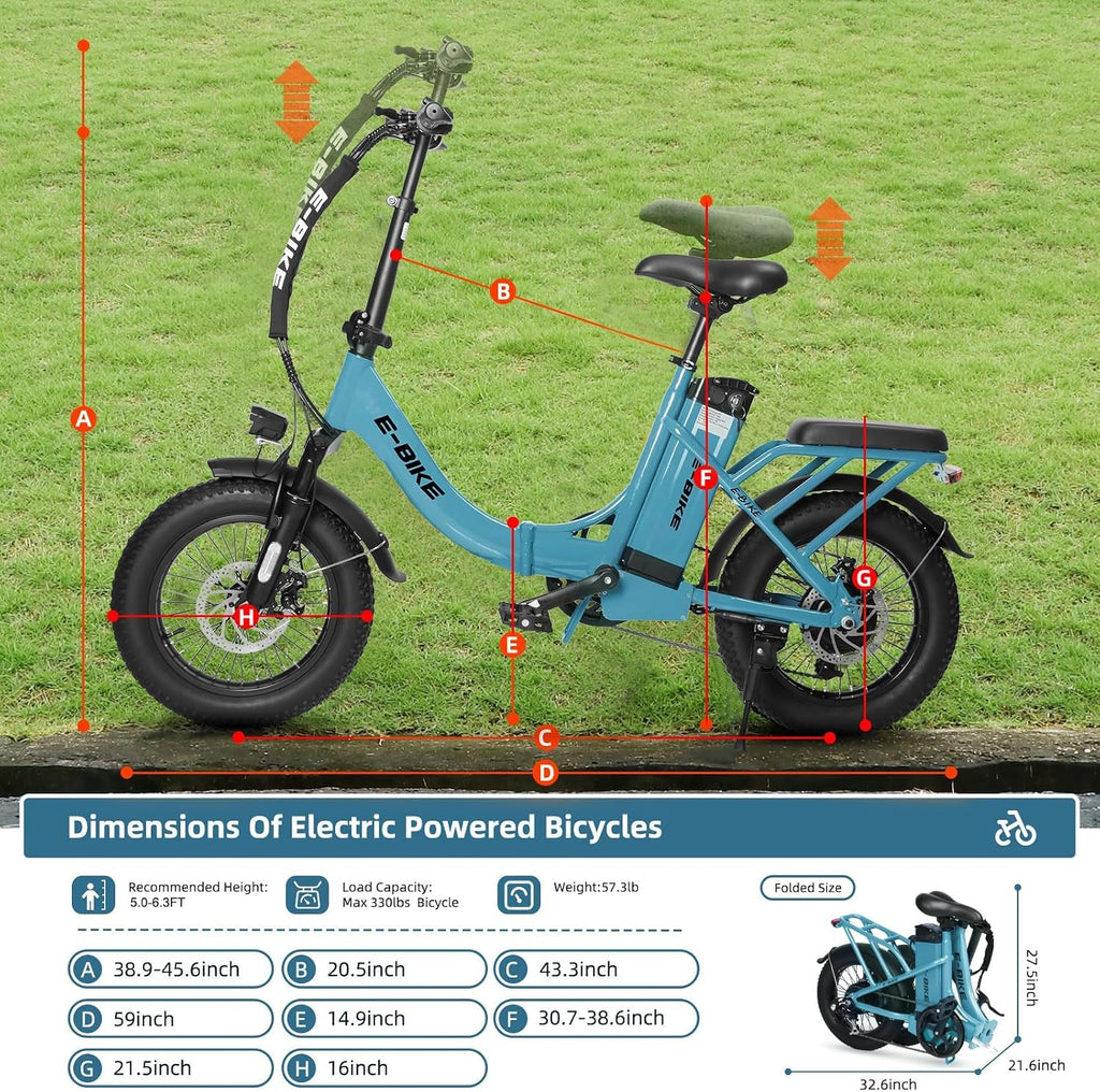 Electric Bike for Adults, 750W Long Range Foldable Ebike with One/Dual Removable Battery, 40-120 Mile/25-30MPH, 20'/16' Fat Tire Electric Bicycle