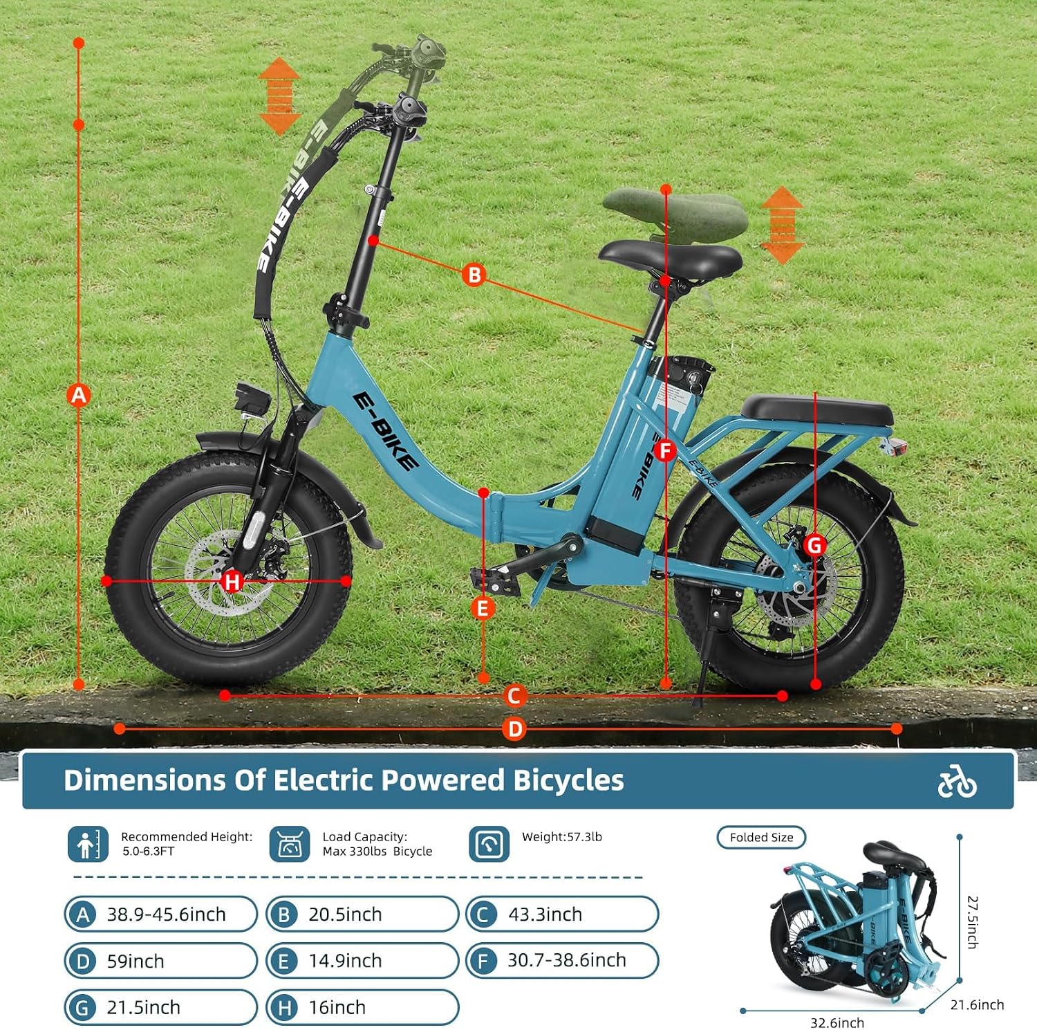 Electric Bike for Adults, 750W Long Range Foldable Ebike with One/Dual Removable Battery, 40-120 Mile/25-30MPH, 20'/16' Fat Tire Electric Bicycle
