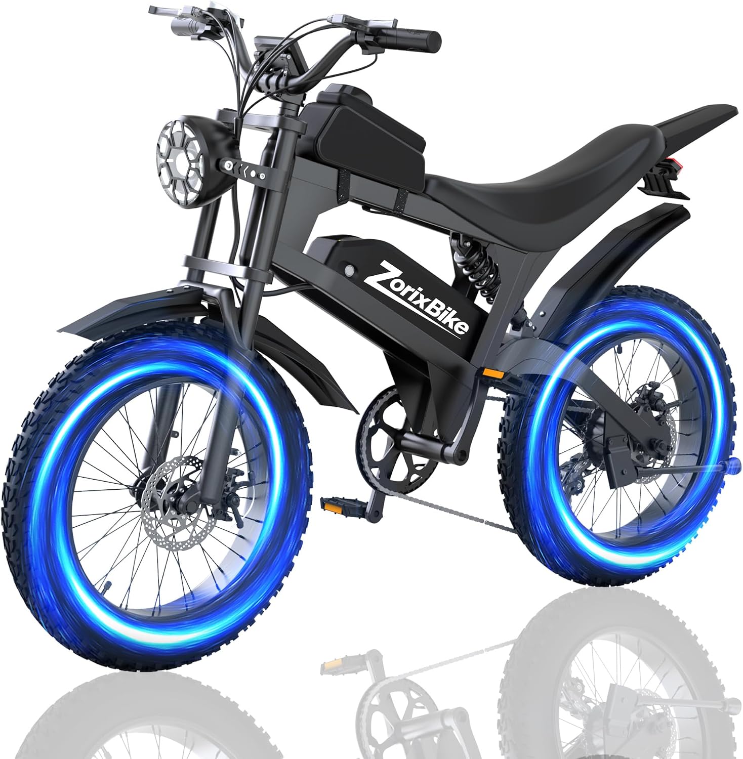 Electric Bike for Adults,48V 20AH - Peak Power 1500/3000W Brushless Motor Electric Bicycle - Max Speed 31-35MPH - Max 80 Miles Range - 20' x 4.0' Fat Tire Dirt E-Bike,7-Speed - UL 2849