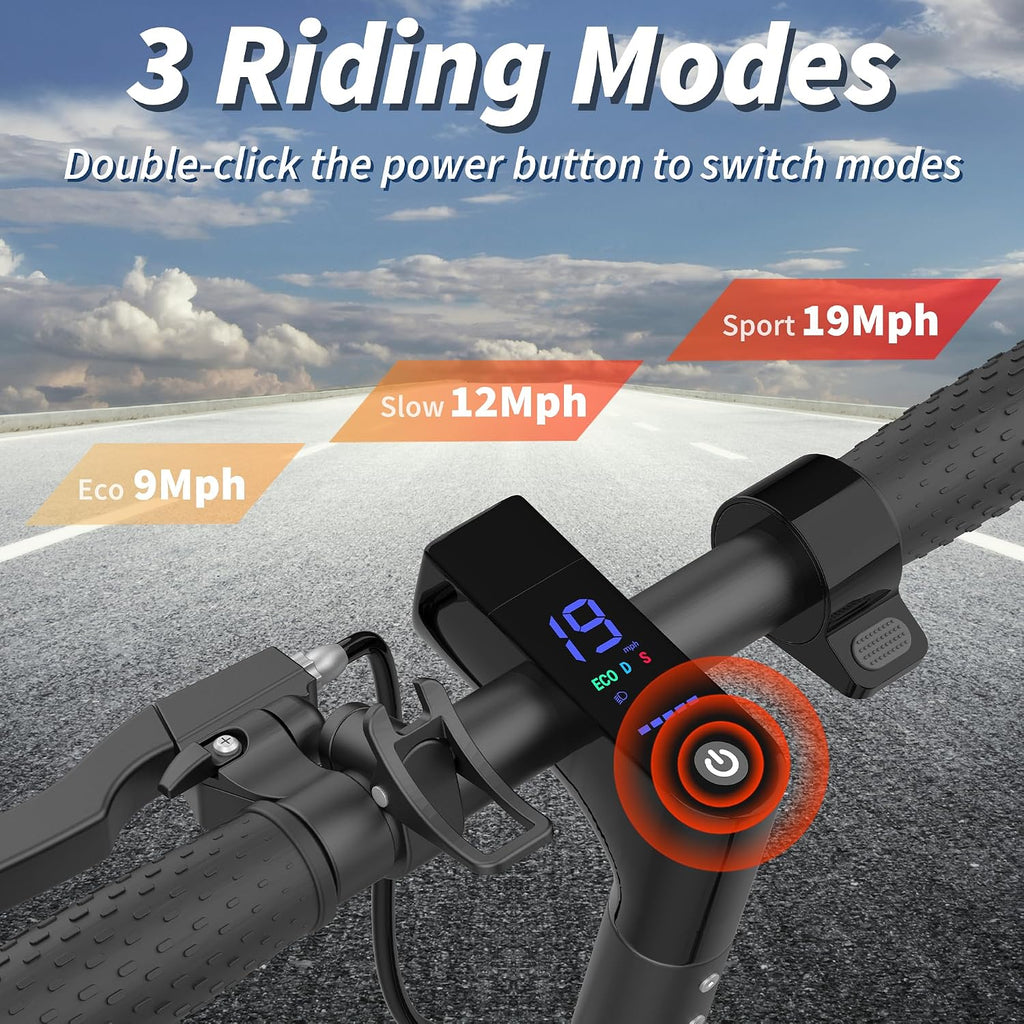 Electric Scooter, 350W-500W Motor, 19 MPH to 22MPH, 15-41 Miles Range, Dual Suspension, Dual Braking, App Control, Foldable Commuter E Scooter for Adults and Teens