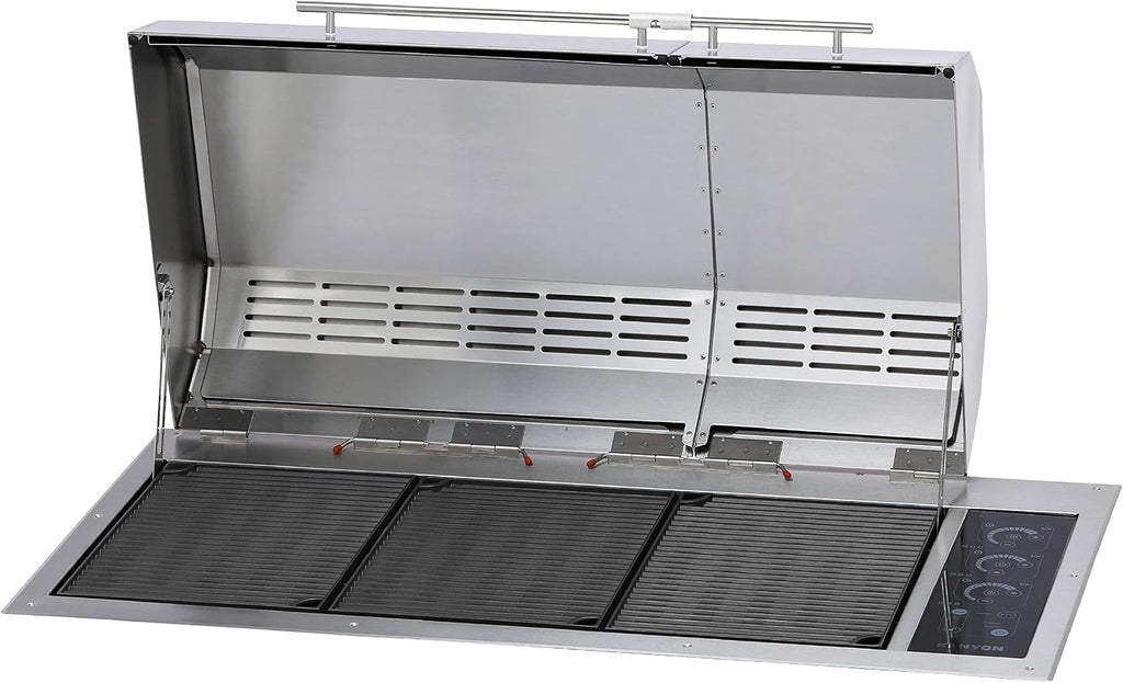 Kenyon The Big American Grill, Electric Grill With 3 Burners And 2 Piece Lid, Stainless Steel Body, Rust-Proof Grill With IntelliKEN Touch Control, UL-Approved For Indoor And Outdoor Use, 240V