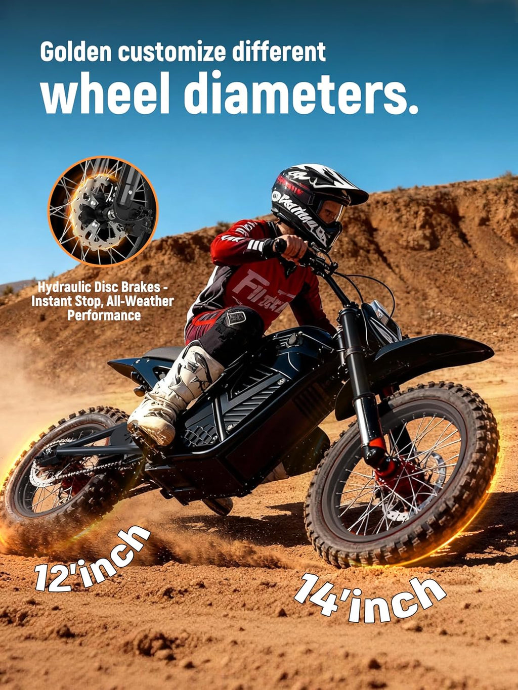 ESKUTE Electric Dirt Bike for Teens Adults, Mid-Drive Motor 3500W Peak, Electric Motorcycle 48V23Ah Battery, 53-Mile Range, 38mph, Hydraulic Nitrogen Dual Shock Absorbers