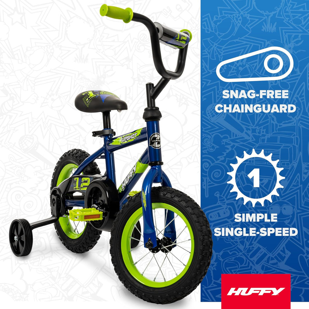 Huffy Upshot 12/16/20 Inch Boy's Bike for Kids, Multiple Color Options Available, Removable Training Wheels, BMX Design, Designed for Growth, Durable Construction, EZ Build Assembly