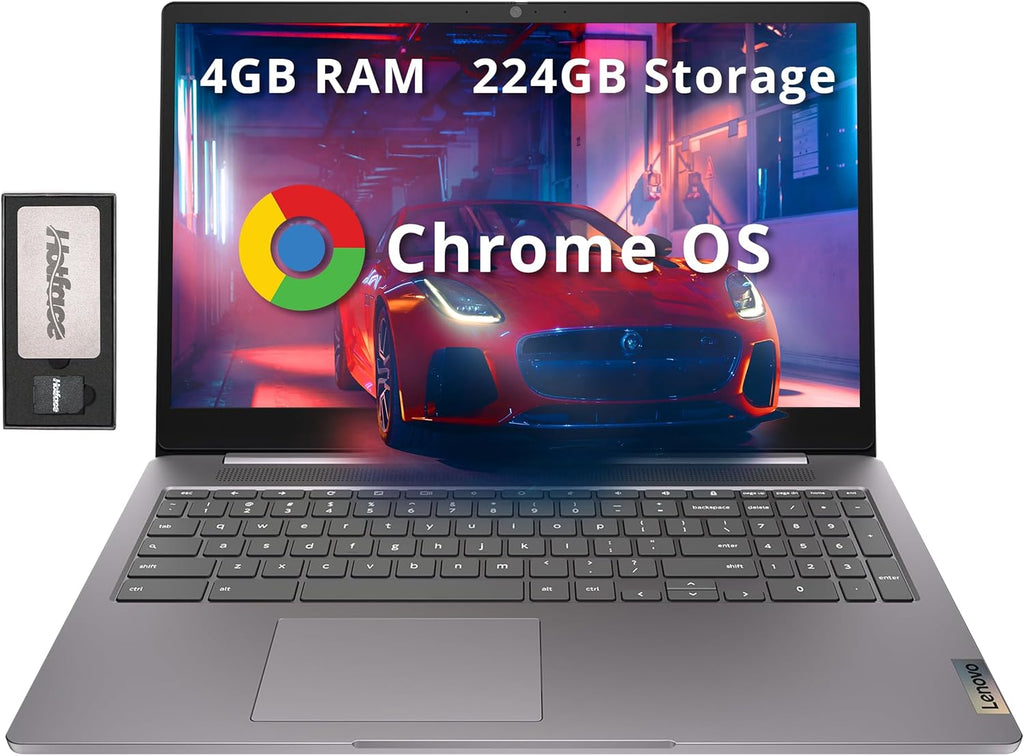 Lenovo Ideapad 3 15.6' FHD Chromebook, Intel Celeron N4500, 4GB RAM, 224GB Storage (64GB SSD+160GB Docking Station Set), ‎Intel UHD Graphics, Full Size Keyboard, Chrome OS, Artic Gray