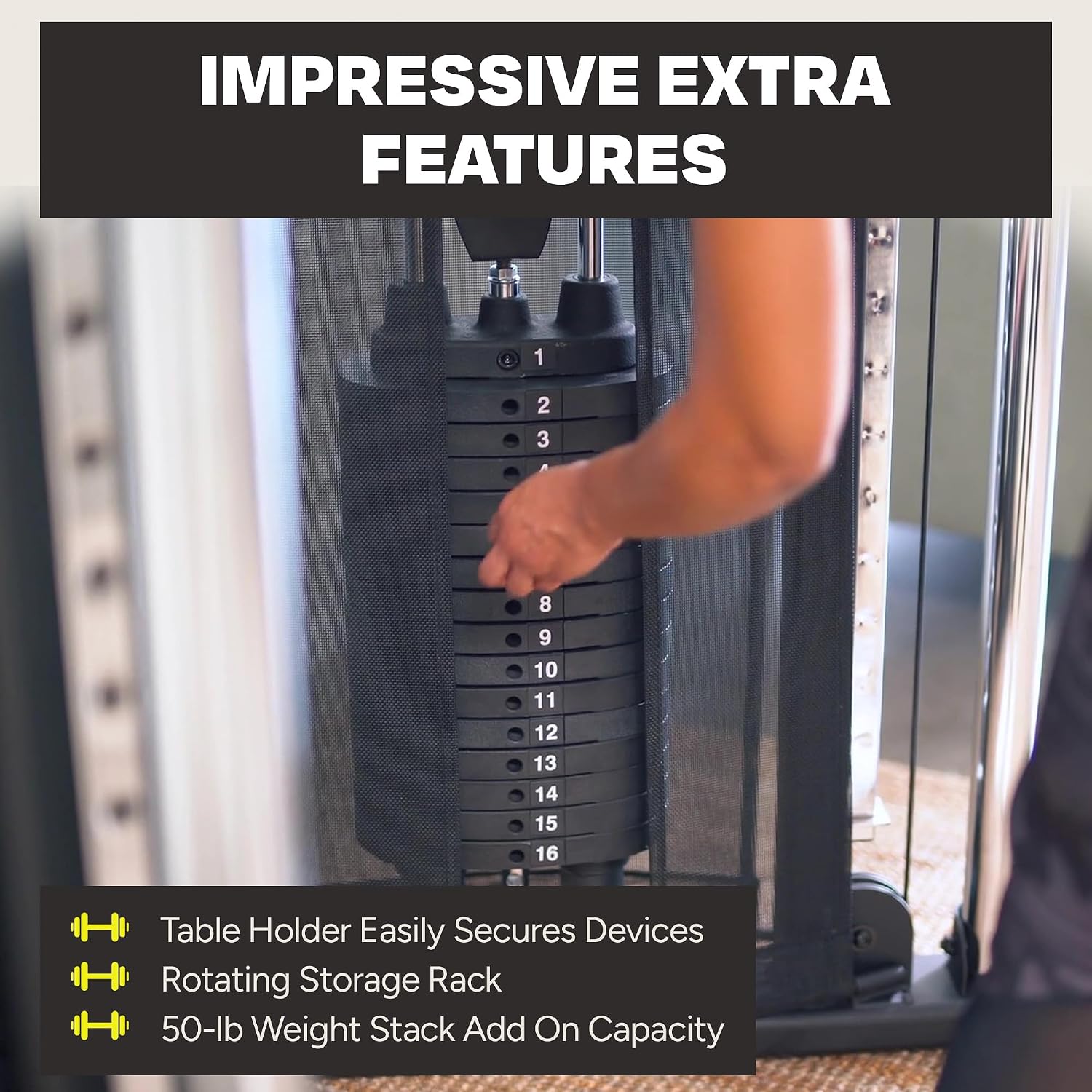 Inspire Fitness FT1 Functional Trainer with Bench - Compact at Home Workout Machine with Accessories - Two 165 lb Weight Stacks - Smooth Glide Cable Machine with Weight Bench