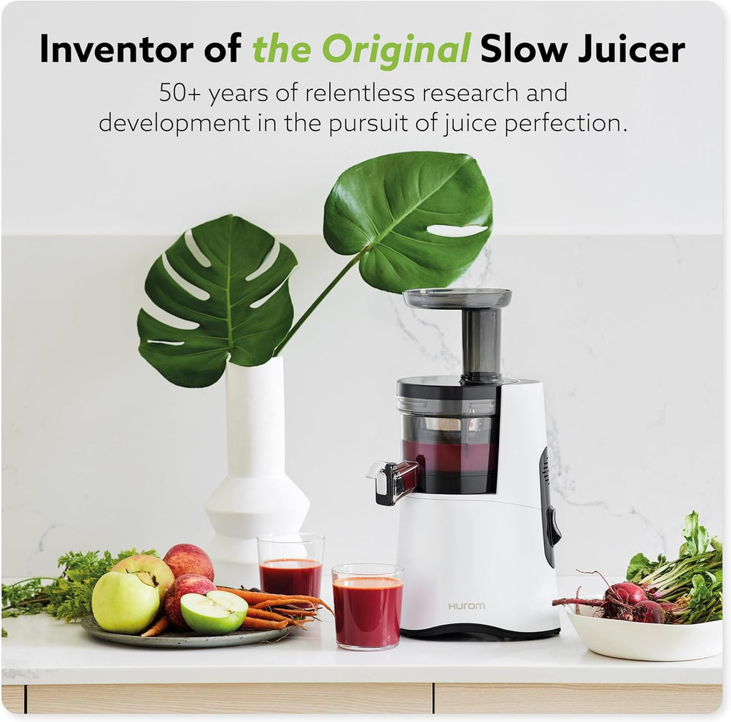 Hurom H-AA Cold Press Juicer Machine, Easy to Clean Masticating Slow Juicer, Coarse Strainer, Adjustable Lever, Minimal Juice Pulp, High Nutrient Extraction (Rose Gold)