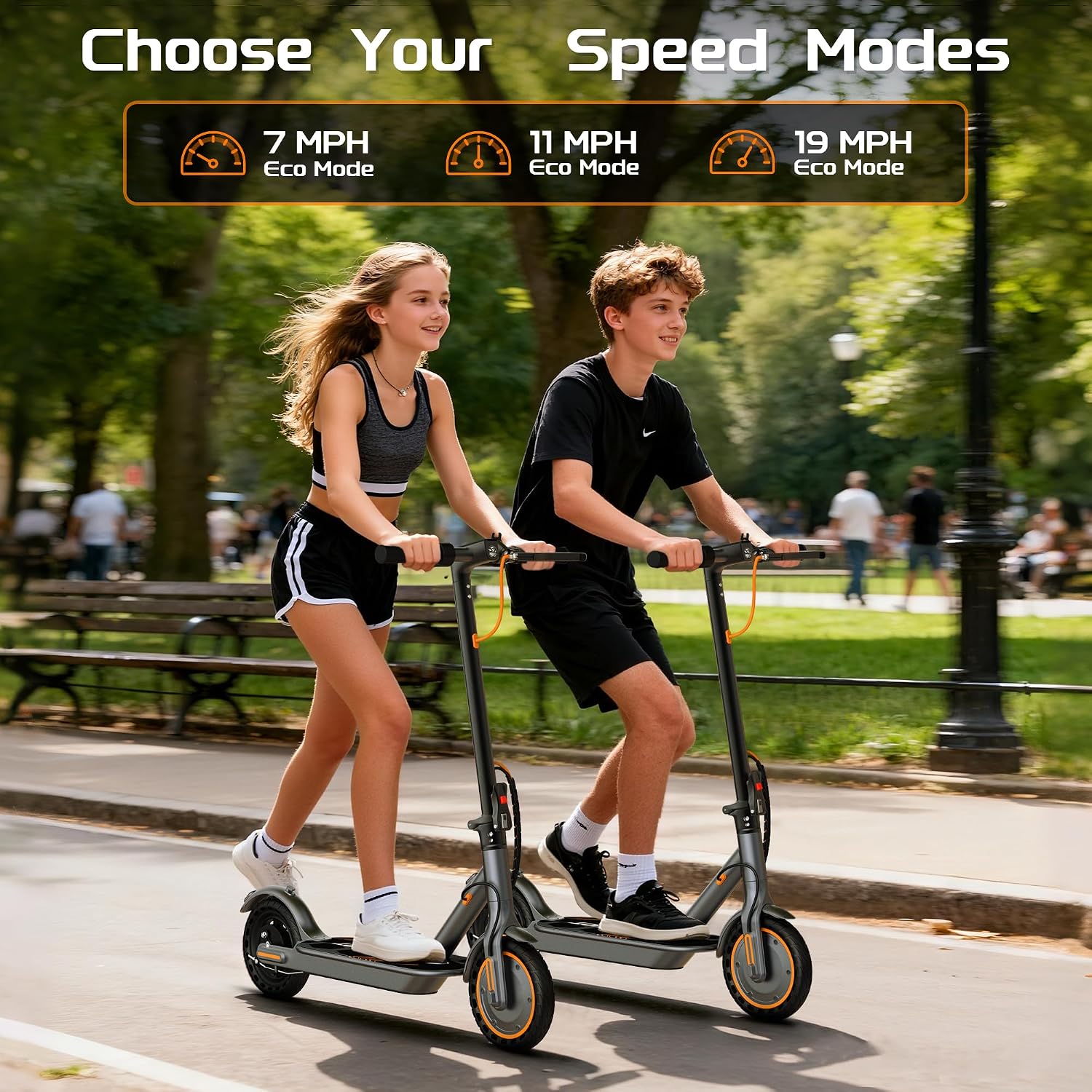 MAXSHOT Electric Scooter for Adults, 8.5/10/14' Tires, 19/22Mph, 350W/500W Motor, 21-28 Miles Range, Folding E-Scooter with Dual Suspension,APP Contro