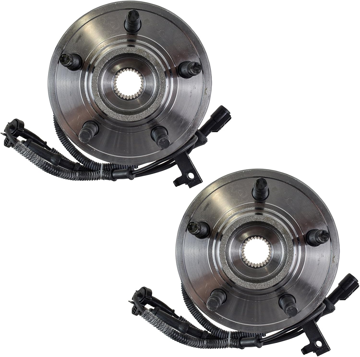 TRQ Front Left and Right Wheel Bearing and Hub Assembly Set 2 Piece Compatible with 2006-2010 Ford Explorer 2007-2010 Explorer Sport Trac 2006-2010 Mercury Mountaineer