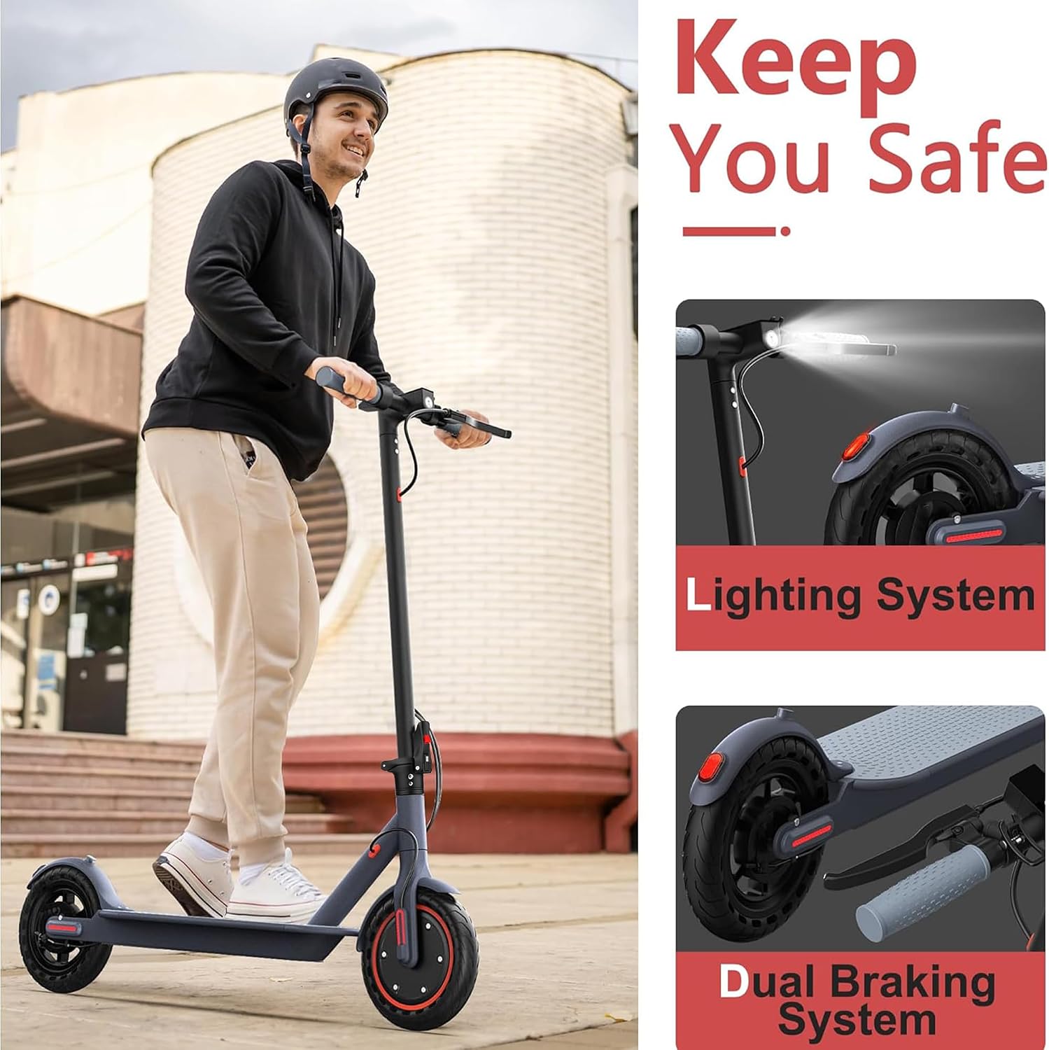 MAXSHOT Electric Scooter for Adults, 8.5/10/14' Tires, 19/22Mph, 350W/500W Motor, 21-28 Miles Range, Folding E-Scooter with Dual Suspension,APP Contro