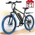 VARUN Electric Bike - 500W Peak Motor, 24/26' All-Terrain E-Bike, Up to 40 Miles & 20 MPH, Removable Battery, 7-Speed, Front Suspension, Dual Disc Brakes, with Free Accessory Pack