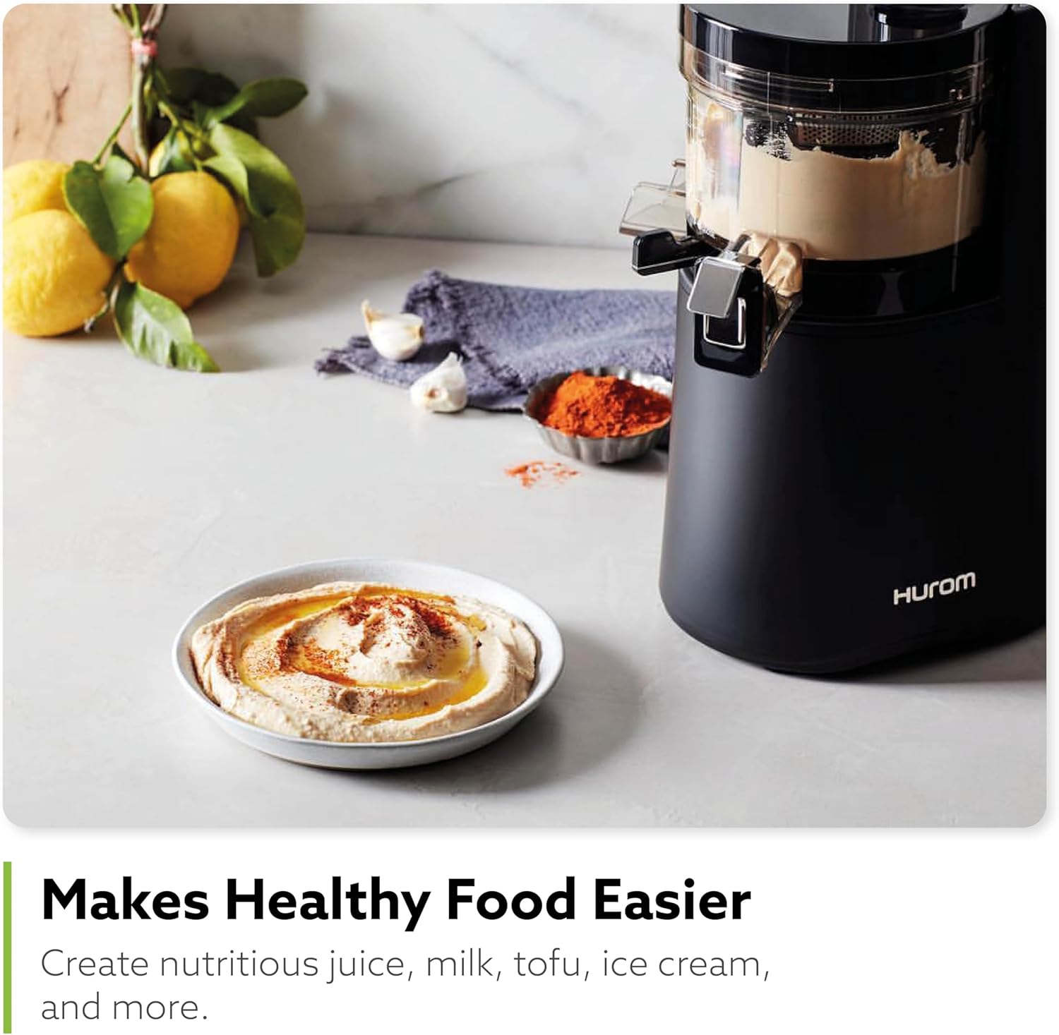 Hurom H-AA Cold Press Juicer Machine, Easy to Clean Masticating Slow Juicer, Coarse Strainer, Adjustable Lever, Minimal Juice Pulp, High Nutrient Extraction (Rose Gold)