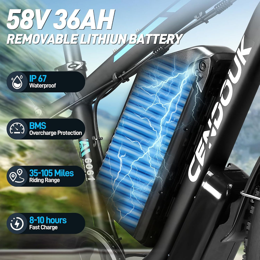 Peak 9000W 52V Dual Motor Ebike 40-47MPH Ebike for Adults 34AH Battery 105 Miles Range 24 Inch Fat Tire Commuter Mountain Dirt Electric Bike for All Terrain