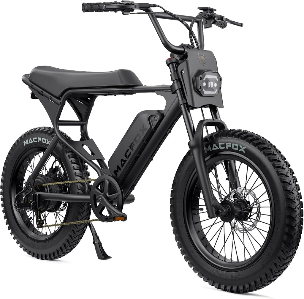 MACFOX X1S Electric Bike for Teens & Adults, UL Certified Class 2 Commuter Ebike, Street Legal Retro Fat Tire Cruiser, Safe 20MPH Campus Ride