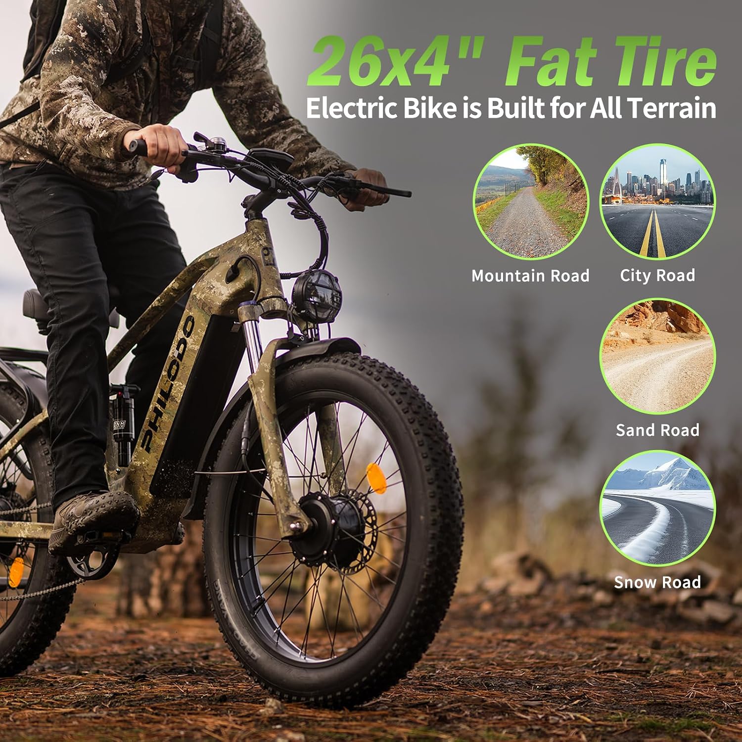 5000w Dual Motor E-Bike 60V Electric Bike for Adults,45 MiIe P-Hour Full Suspension Hydraulic Disc Brakes EBike,26/24x4 Fat Tires Mountain Bikes for All Terrain Snow/Sand