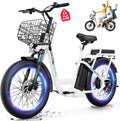 Caroma Peak 1200W/800W/500W/ Electric Scooter with Seat, 20' Off-Road Tires, 15/25/30Miles Range, 20MPH Top Speed, Adjustable Electric Scooter for Adults with Basket, Adults Ebike for Commuting