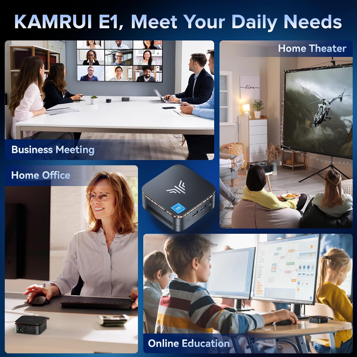 KAMRUI Essenx E1 Mini PC, W-11 Pro 12th N95 Mini Computers(Beat N100, up to 3.4GHz), Mini Desktop Computers 16GB RAM 1TB SSD,Desktop PC Support 4K HDMI+DP,Mini PC with Dual WiFi,Business Home Office