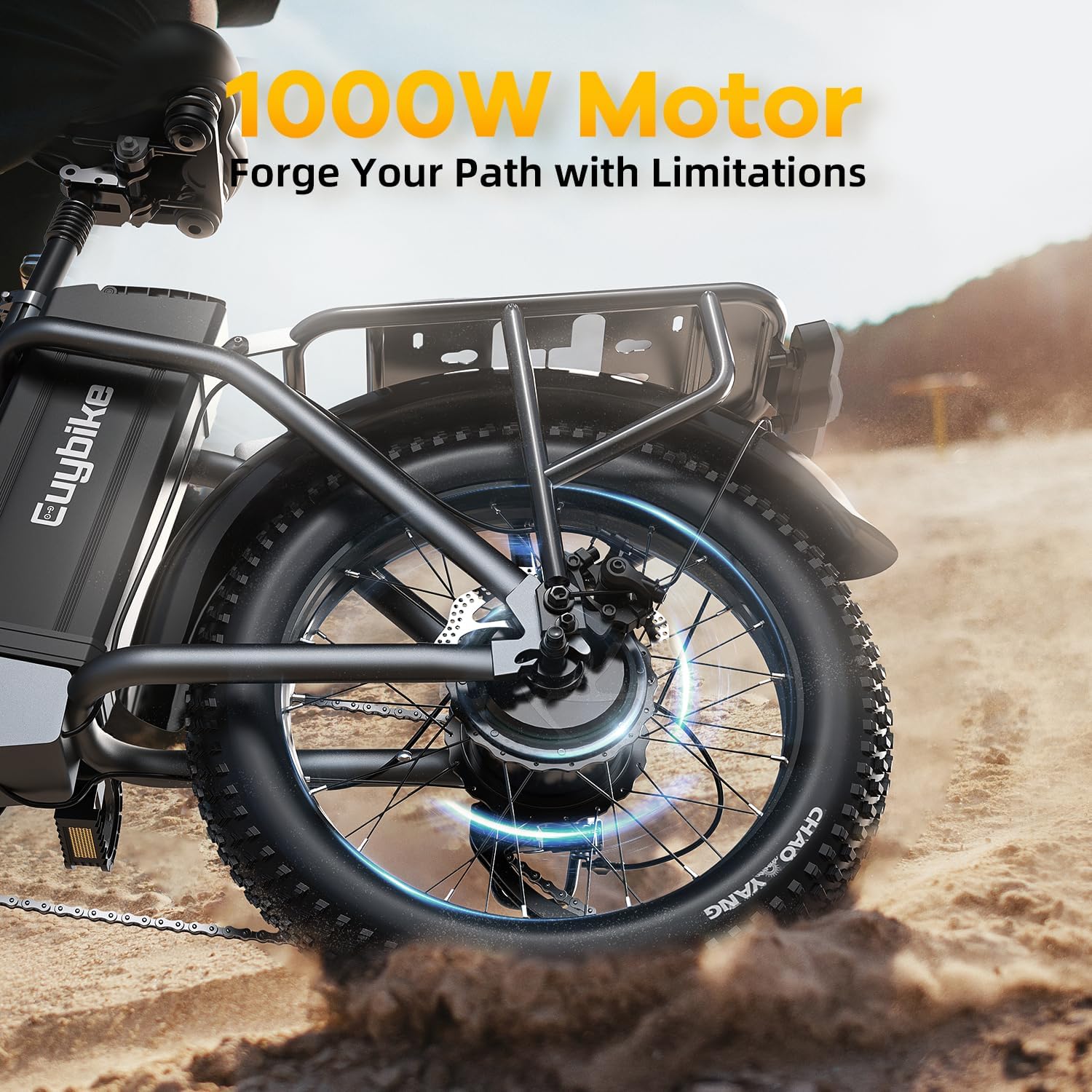 bluebiko 1000W Folding Electric Bike, 48V 20AH Removable Battery E Bike, 70 Miles Max Range, 20' Fat Tire Adults Electric Bike,7-Speed Ebike for City Commuting,Off-Roading,Mountain