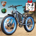 6000W Electric Bike for Adults,60V 1200WH 45MPH Dual Motor Mountain Ebike Up to100 Miles Long Range Electric Bicycle 24' Fat Tire Fast Bicycle for Men Women Full Suspension Brake/Turn Signal