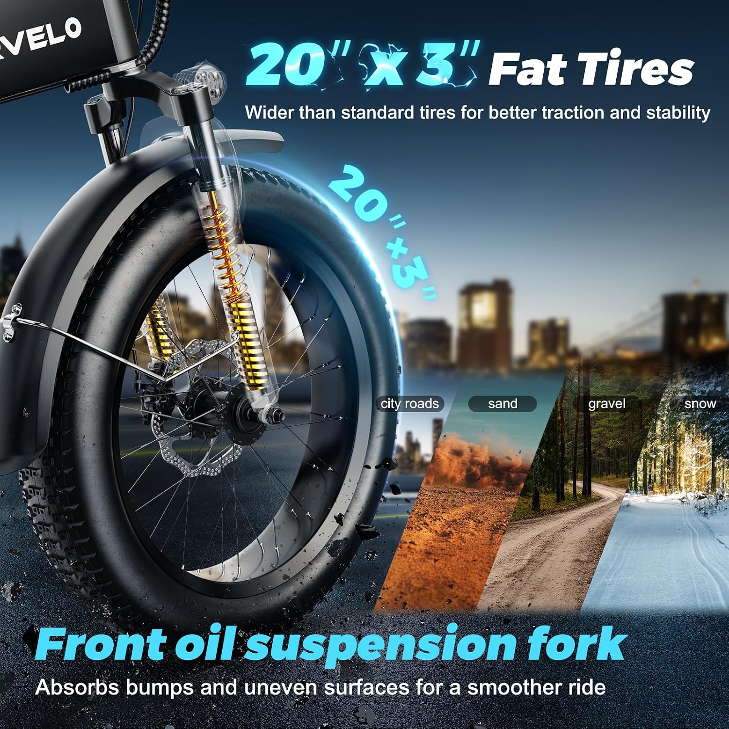 Cybervelo 750W Folding Electric Bike,48V 20AH Removable Battery EBike,20MPH,80 Miles Max Range Electric Bike for Adults, 20' Fat TireFoldable ebike, Adult Electric Bicycles