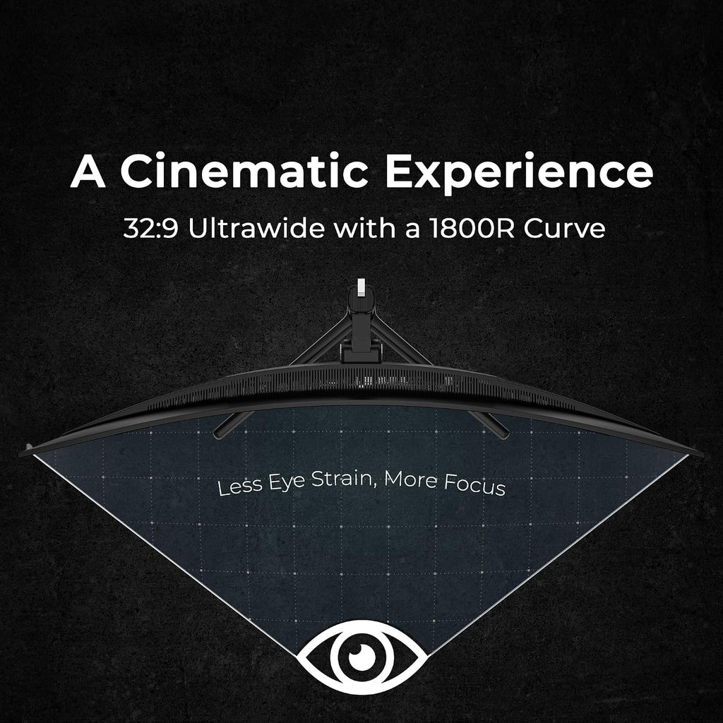 Deco Gear OLED 49 Inch Curved Monitor, 5K2K 5120×1440 Ultrawide Dual QHD, 144HZ, 0.03ms, 32:9 HDR400, Adaptive Sync, R1800 Premium 100% sRGB 90W USB-C, Built-in Speakers Height Adjustable Stand
