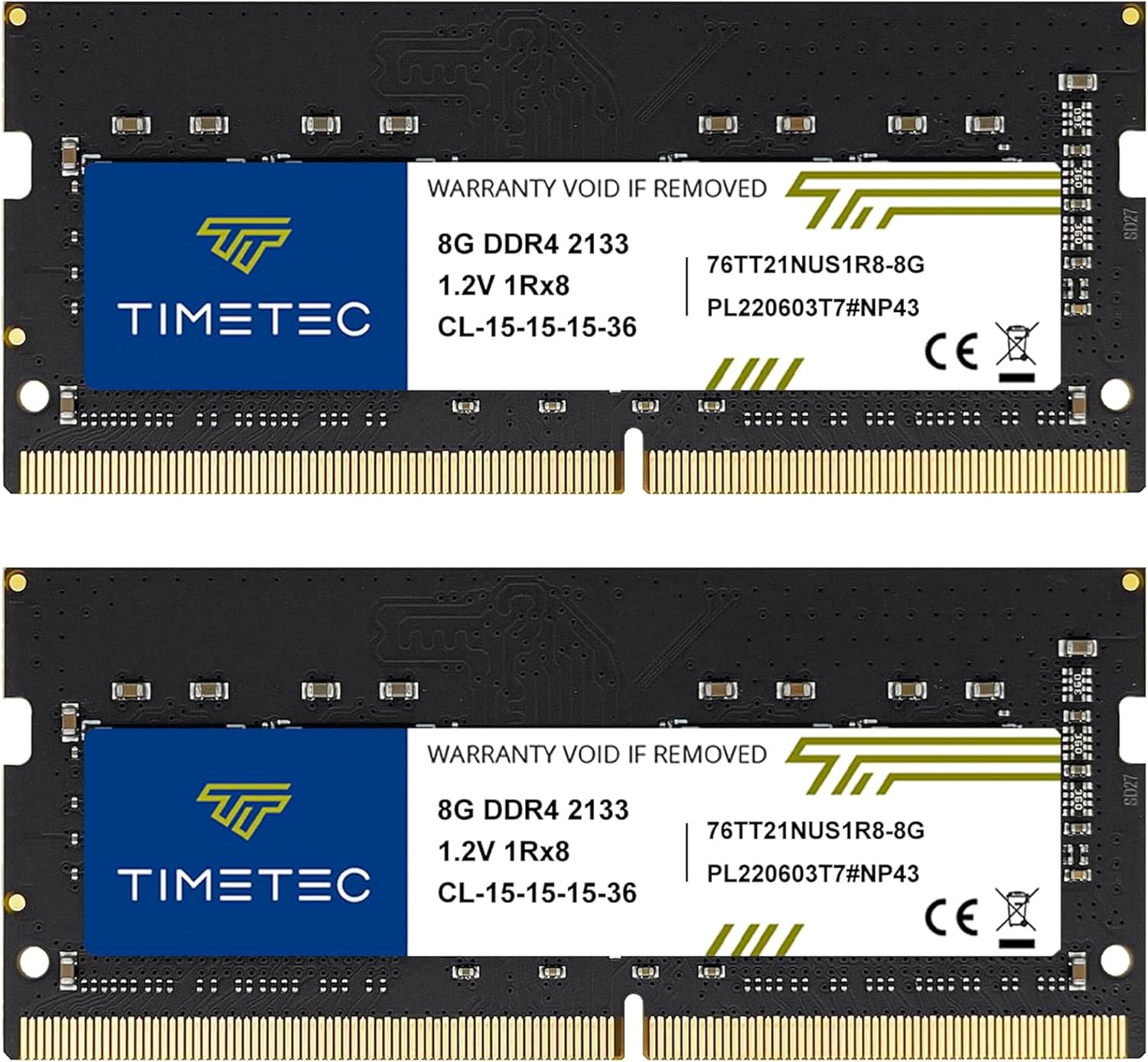 Timetec 16GB KIT (2x8GB) DDR4 2133MHz (PC4-2133P) PC4-17000 SODIMM Laptop RAM – 260-Pin 1.2V CL15 Non-ECC Unbuffered Memory Module for Laptop, Notebook, Mini PC, All-in-One