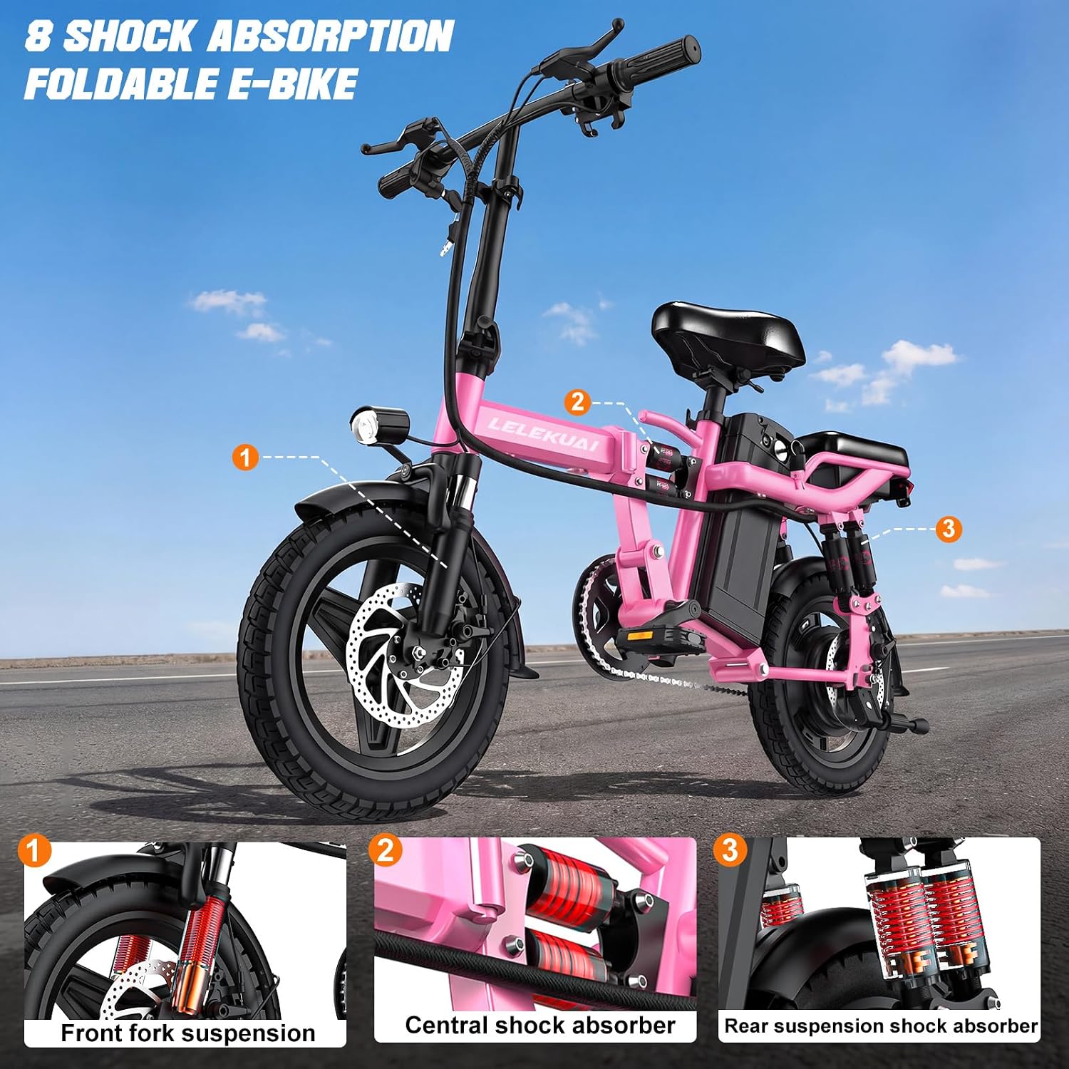 LELEKUAI Electric Bike for Adults, 1200W Peak Motor Commuter Ebike, 20-28MPH Speed, 32 Miles Range, Removable Waterproof Battery, Dual Disc Brakes Electric Bicycle, UL 2849 Certified