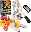 Zulay Kitchen Cast Iron Juicer - Heavy Duty Manual Juicer with Detachable Strainers for Easy Cleaning, Orange Juice Press for Citrus Fruits, Perfect for Bartenders, Juice Lovers & Health Enthusiasts