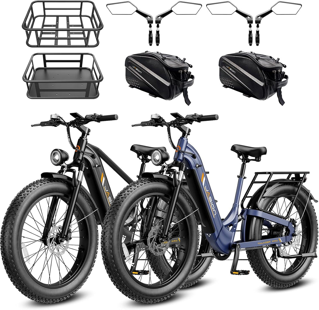 Jasion Thunder PRO/ST Electric Bike,2000W Peak Ebikes for Adults,26''Fat Tire Best Ebike for Men,90 Miles with 1040Wh Battery,35 MPH Max Speed Bicycles,500 lbs Capacity,Certified By UL2849