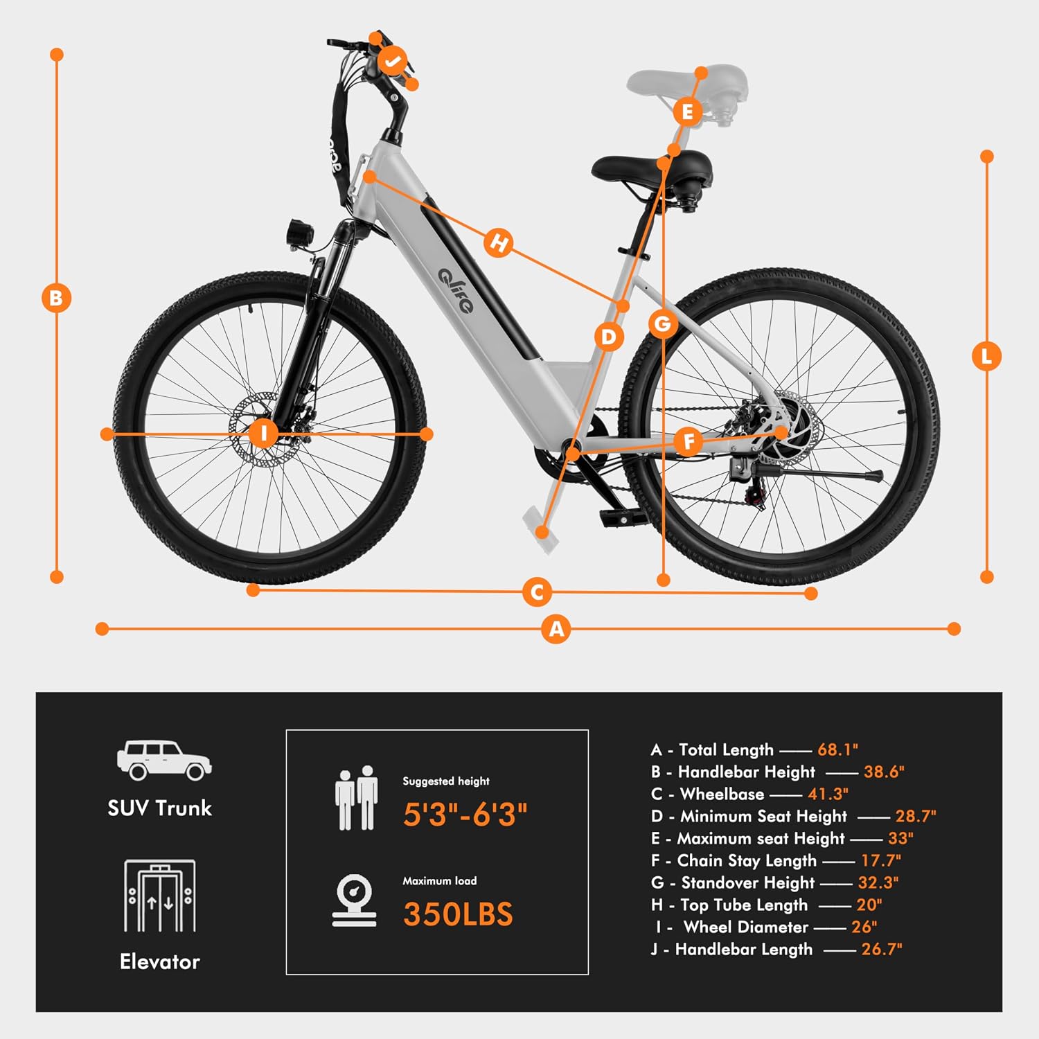 Qlife Cityone Electric Bike for Adults & Teens, Step-Through Commuter Ebike, 1000W Peak Motor, 55-Mile Range, 48V Removable Battery, 26-Inch City Tires, 7-Speed, Up to 25 MPH