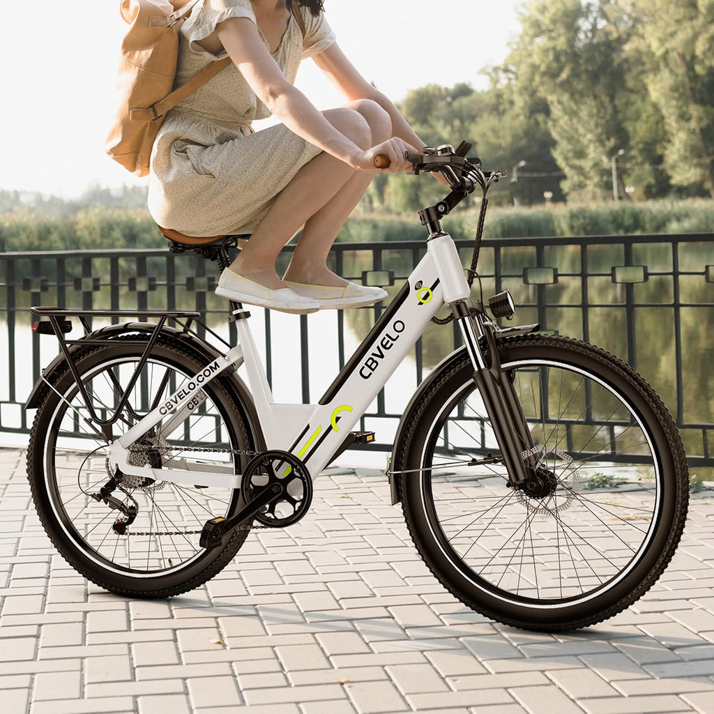 Cybervelo 750W Peak Electric Bike for Adults,up 80 Miles Removable Battery Ebike, 26' Electric E Bike with 7-Speed,Adult Electric Bicycles for Commute Beach Snow Womens/Man All Terrain