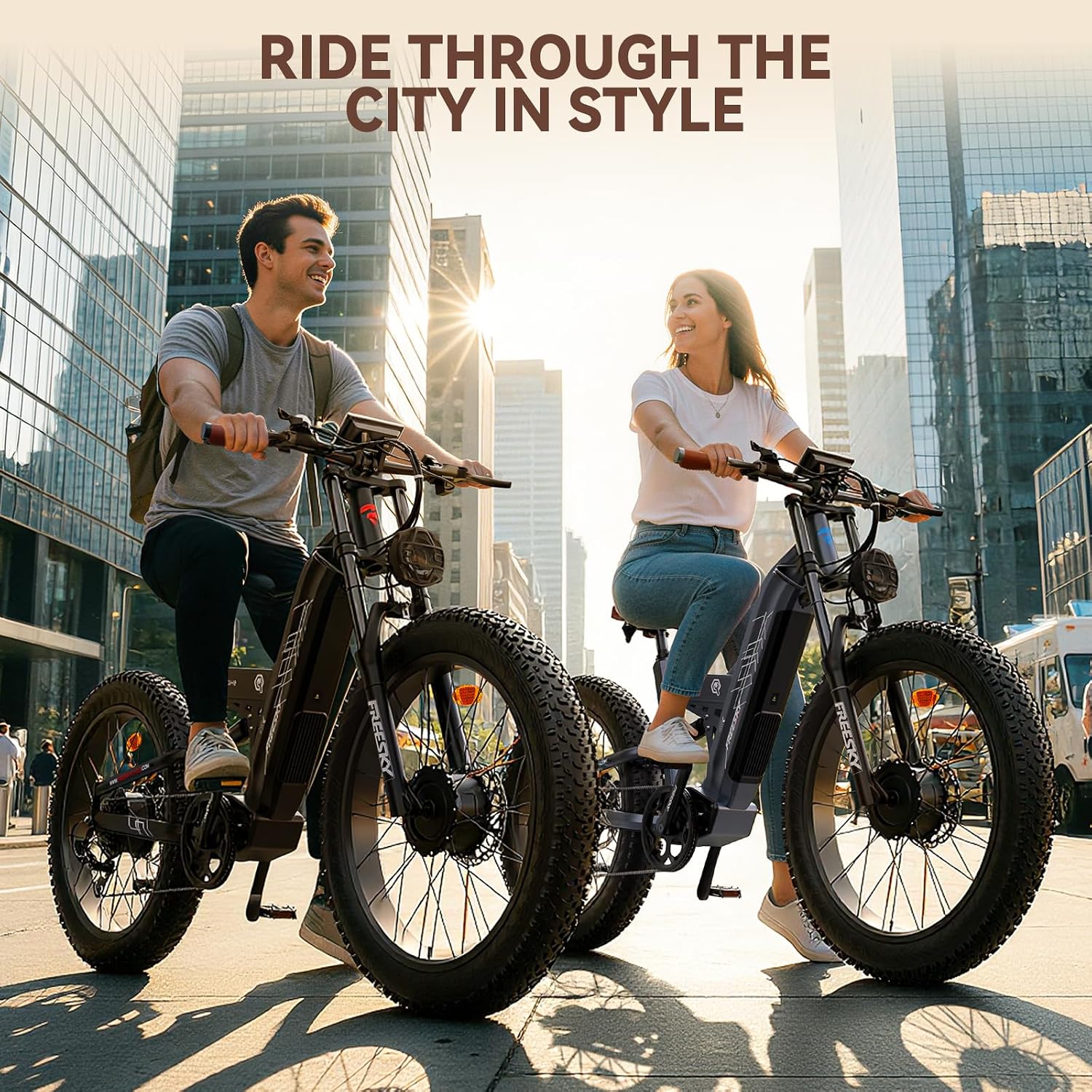 FREESKY 4000W Dual Motor Electric Bike for Adults, 48V 30AH Samsung Cells Battery 120Miles Range, 40MPH AWD Fast E-Bike, 26' Fat Tire Full Suspension Electric Mountain Bike, UL2849 Certified by TÜV
