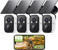 2K 5G Security Cameras Wireless Outdoor, 4-Pack Solar-Powered Camera for Home with Full Color Night Vision, PIR Detection, IP66/Alexa/2 Way Talk, No Subscription, 5G/2.4GHz WiFi