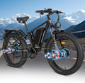5000w Dual Motor E-Bike 60V Electric Bike for Adults,45 MiIe P-Hour Full Suspension Hydraulic Disc Brakes EBike,26/24x4 Fat Tires Mountain Bikes for All Terrain Snow/Sand