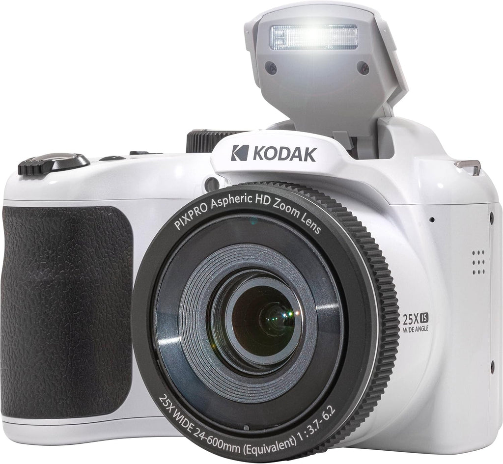 Kodak PIXPRO AZ255 Digital Camera + SanDisk 32GB Memory Card (2) + Digital Camera/Video Case (White)