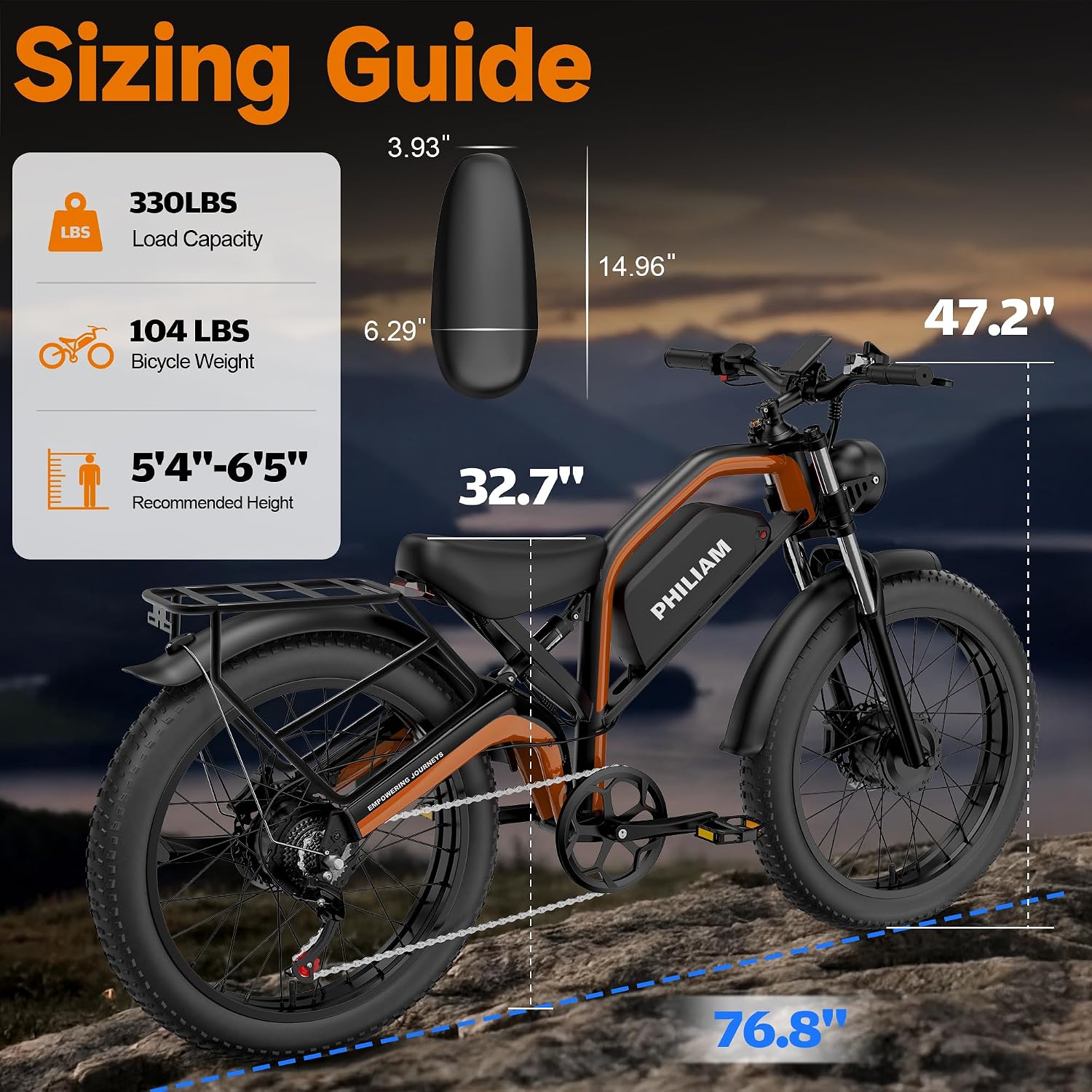 Electric Bike for Adults,5000W/3000W Peak Dual Motor ebike 35MPH E Bikes for Men Women,52V 32/23AH Battery, 80/100 Miles Range Ebike,26'Fat Tire Full Suspension E-Bike