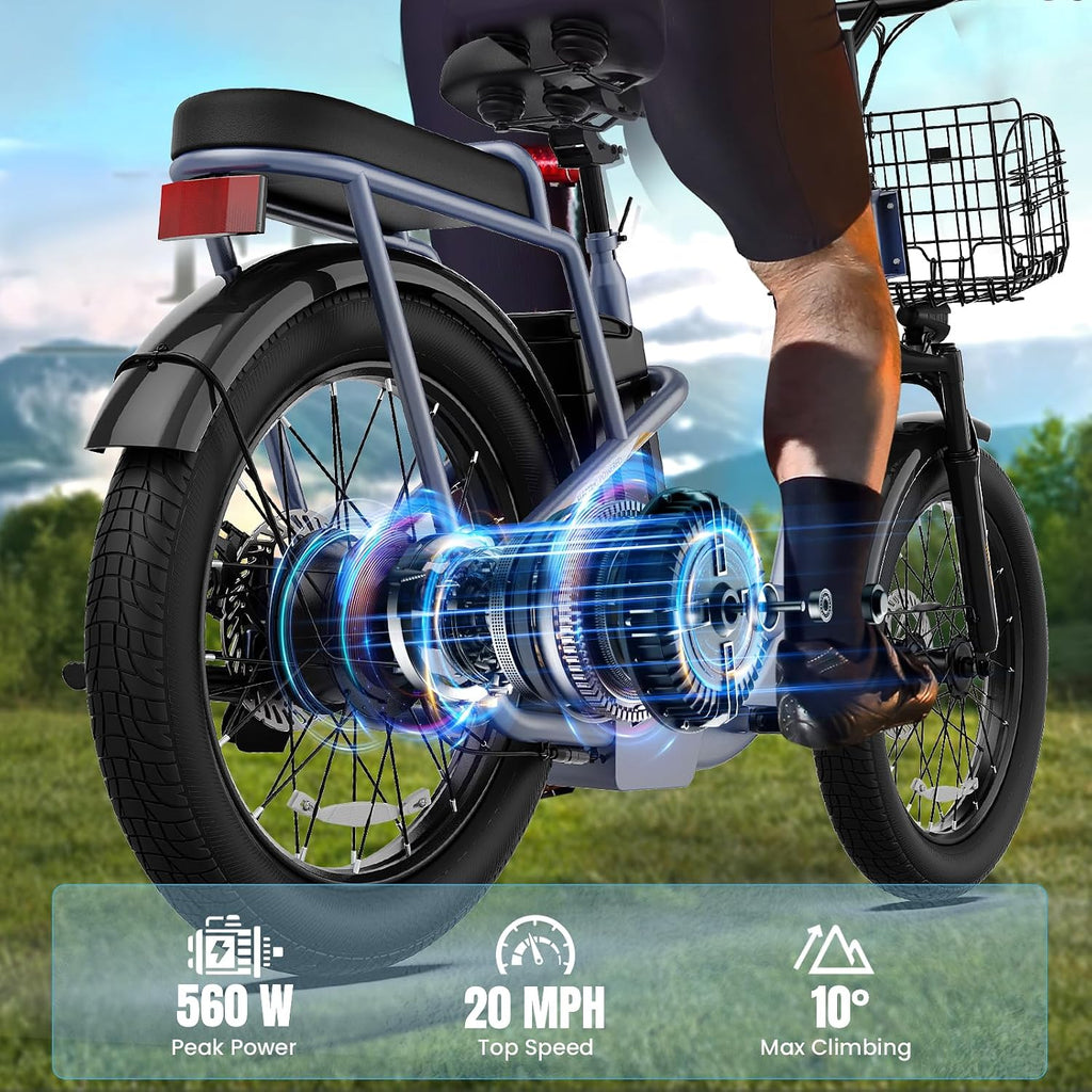 Caroma Peak 1200W/800W/500W/ Electric Scooter with Seat, 20' Off-Road Tires, 15/25/30Miles Range, 20MPH Top Speed, Adjustable Electric Scooter for Adults with Basket, Adults Ebike for Commuting