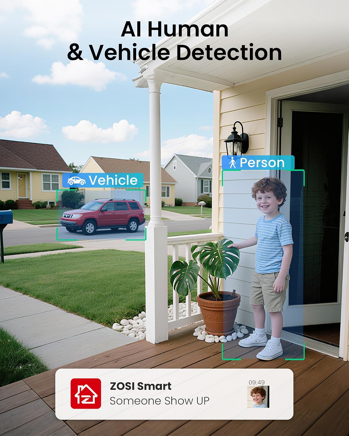 ZOSI 16 Channel Security Camera System 1080p, 2MP H.265+ Hybrid 16CH DVR with AI Human Vehicle Detect, 8 x 1080p CCTV Dome Camera Outdoor, 80ft Night Vision, 90° View Angle, Remote Access, 2TB HDD