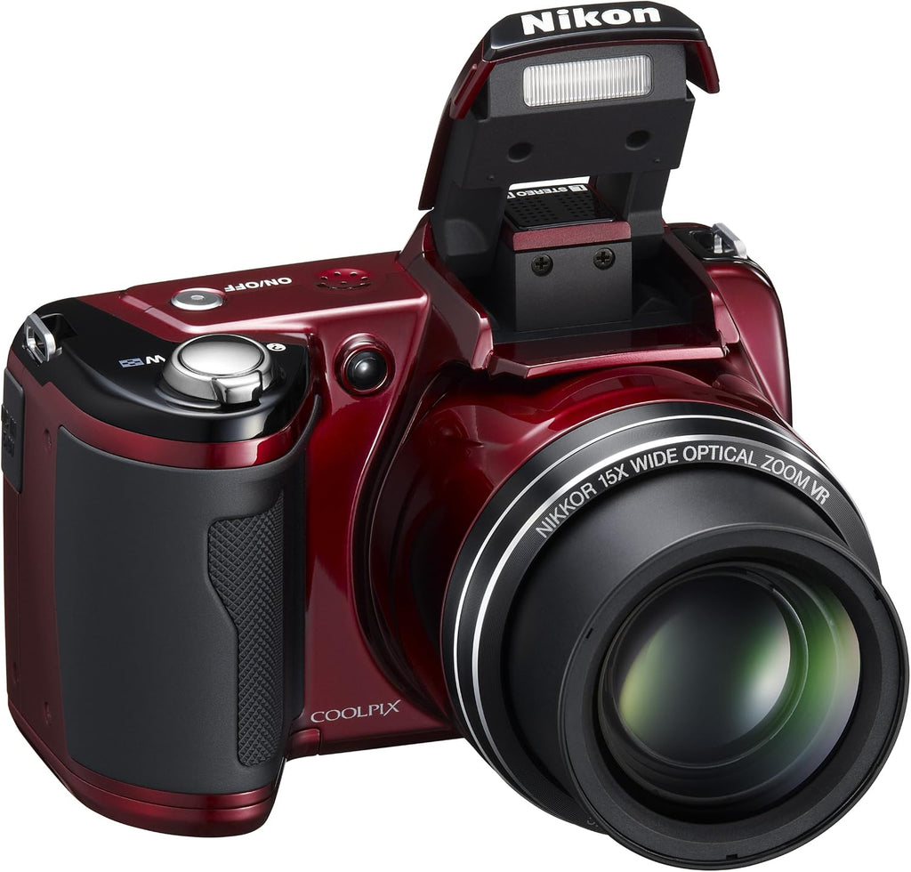 Nikon Coolpix L110 12.1MP Digital Camera with 15x Optical Vibration Reduction (VR) Zoom and 3.0-Inch LCD (Red)