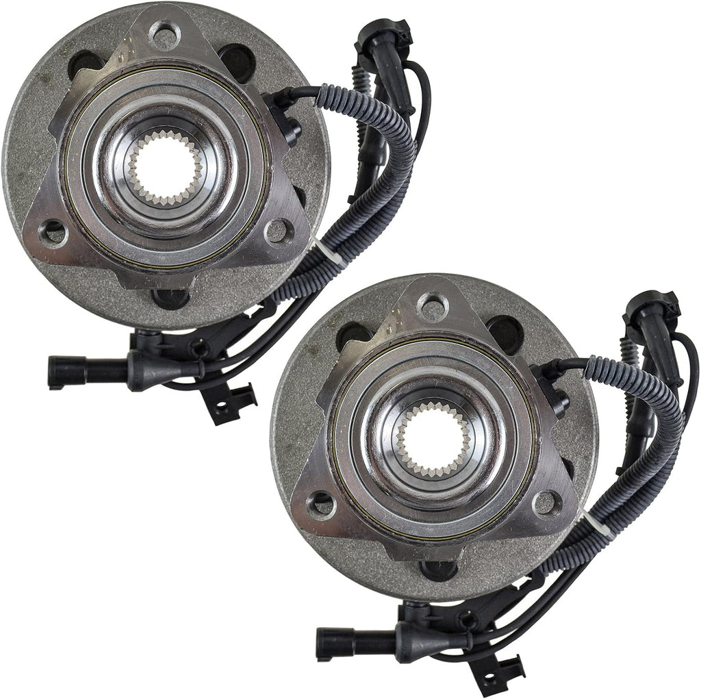 TRQ Front Left and Right Wheel Bearing and Hub Assembly Set 2 Piece Compatible with 2006-2010 Ford Explorer 2007-2010 Explorer Sport Trac 2006-2010 Mercury Mountaineer