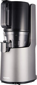 Hurom H-200 Electronic Slow Juicer Machine (Silver) - Self Feeding w Big Mouth Hopper to Fit Whole Fruits & Vegetables - Healthy Living - Easy Rinse Clean No Scrub BPA Free Easy Assembly