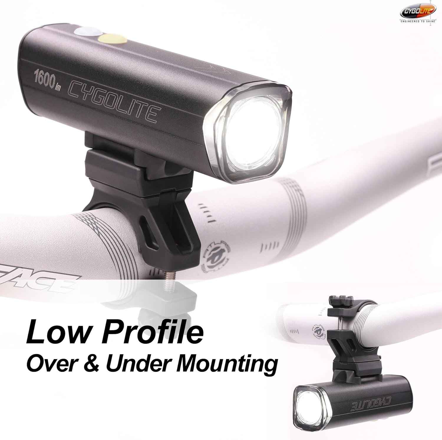 Cygolite Velocity 1600, 1200, 1000, 800 Lumen USB-C Bike Lights – Anodized Aluminum Alloy – 9 Light Modes – Fine Tunable Brightness - Compact, IP67 Waterproof – Hard Mount – Road & Mountain