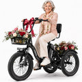 T300 Adults Electric Trike Bike, 1200W Peak Motor & 624Wh Removable Battery,18x3.0 Fat Tire Foldable 3-Wheel E-Bike with Step-Thru Design, Up to 65 Miles, Gift for Parents