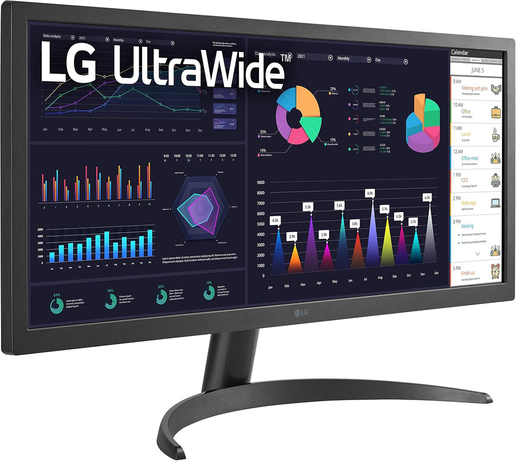 LG UltraWide FHD 26-Inch Computer Monitor 26WQ500-B, IPS with HDR 10 Compatibility and AMD FreeSync, Black
