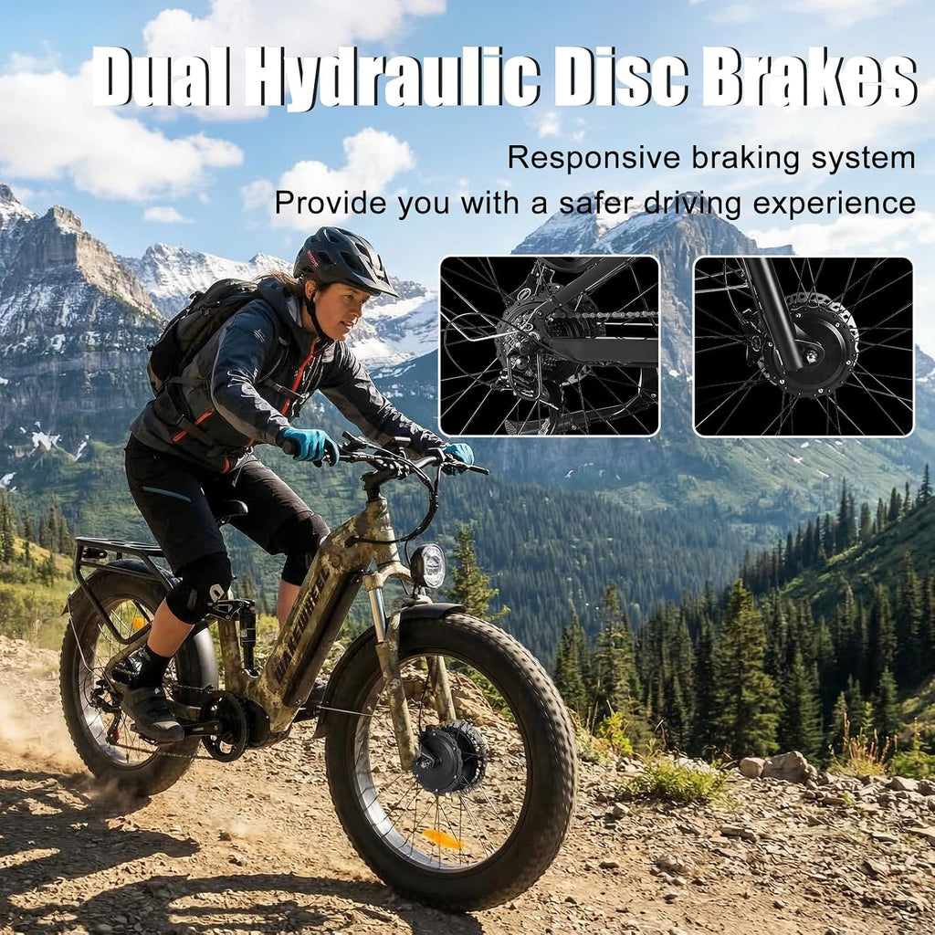 Peak 8000w Electric Bike for Adults, 60V Battery Ebike, Fat Tire & Long Range Electric Bicycles, 210Nm Mountain Bike Full Suspension, Hydraulic Brake Electric Bicycle