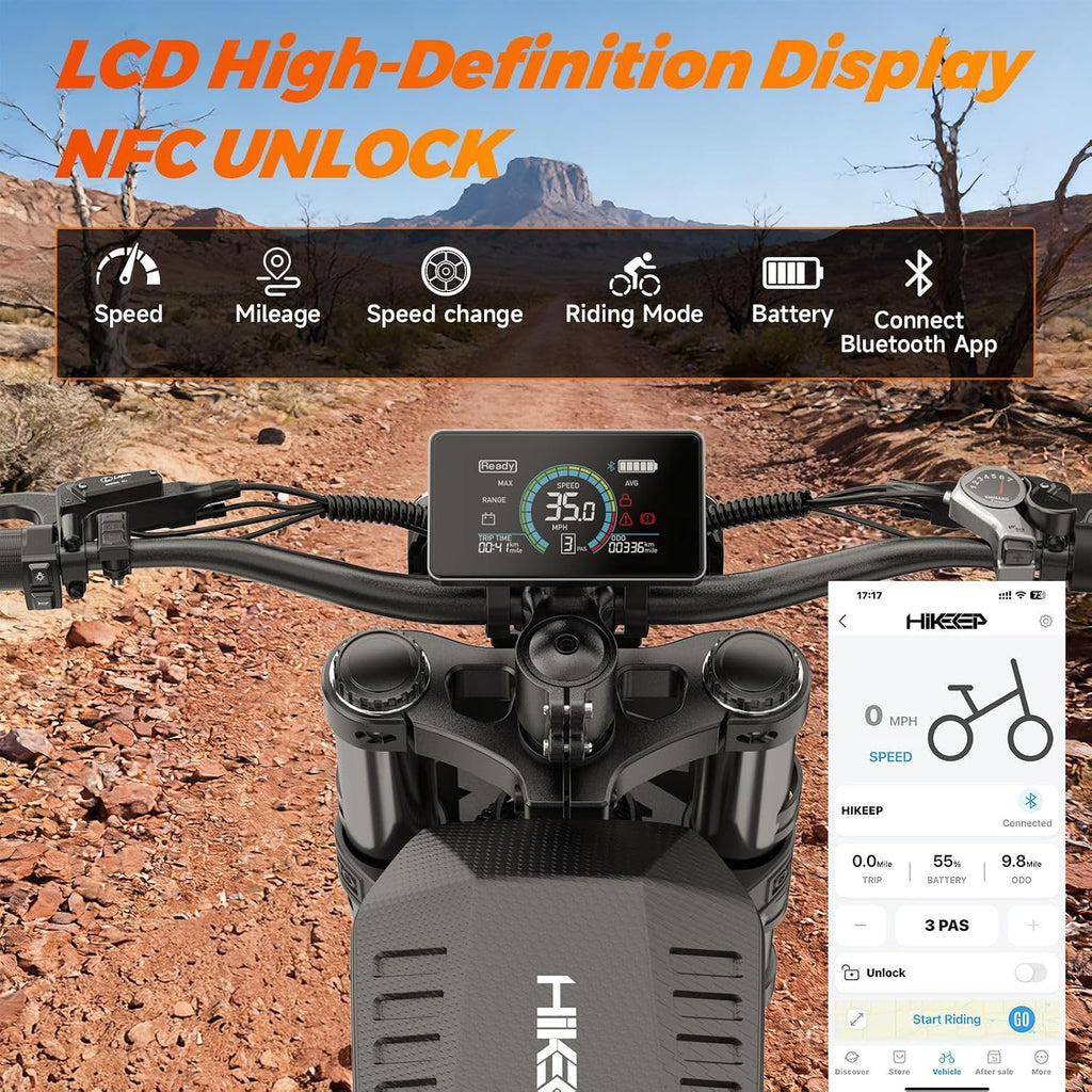 High Power Electric Bike for Adults, 1500W-4000W Peak Ebike with UL Certified Battery, 20' Fat Tire Retro Scrambler Moped Style & Off-Road Electric Motorcycle, Full Suspension