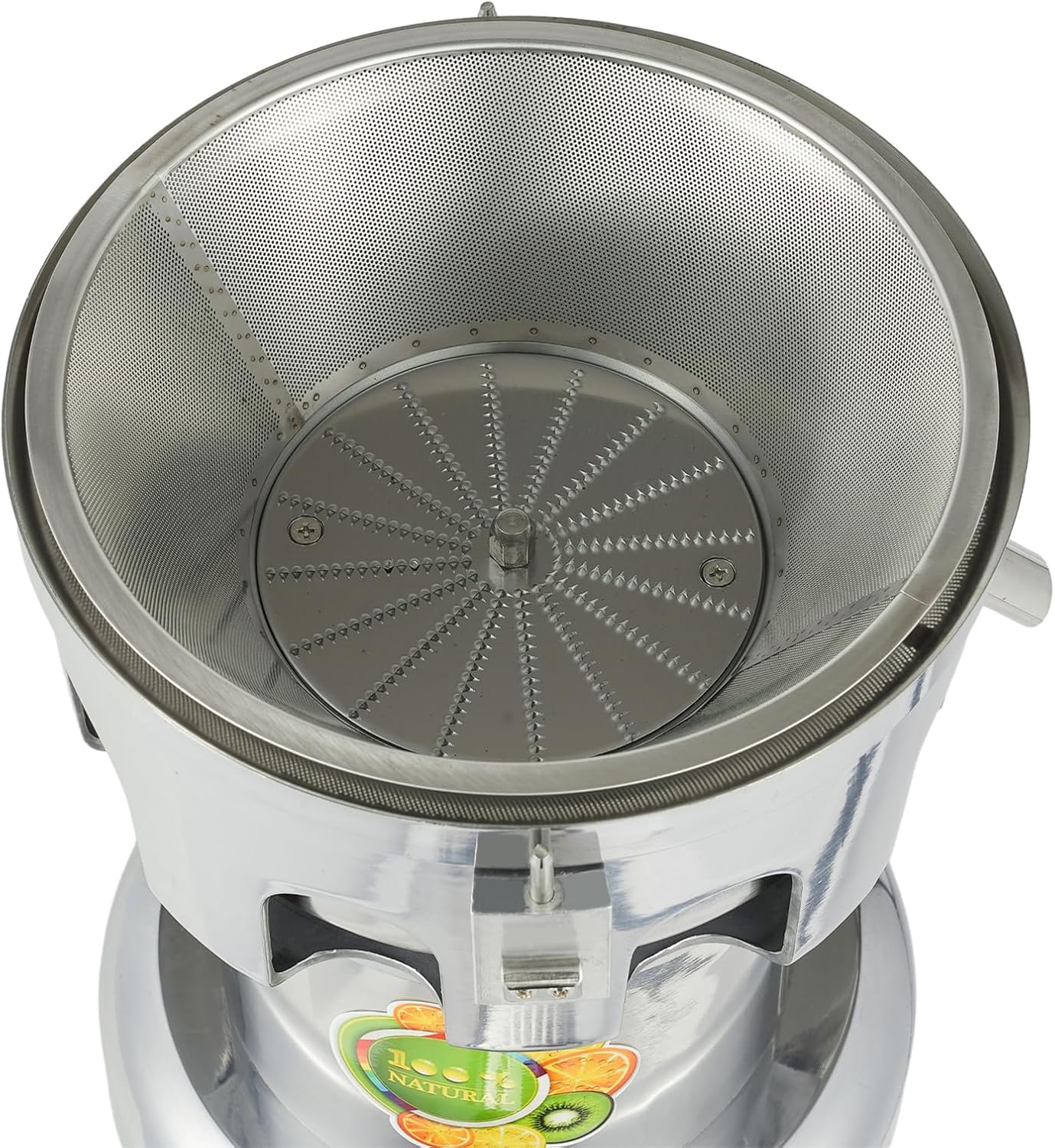 Juice Extractor, 370W 110V Commercial Electric Juicer Machine Fruit Vegetable Juice Extractor Stainless Steel Centrifugal Juicer Machine w/Push Rod for Families, Restaurants, Cafes