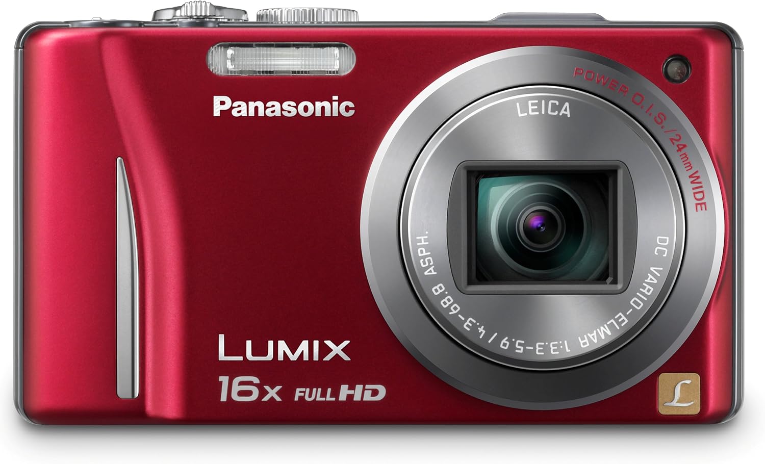 Panasonic Lumix DMC-ZS10 14.1 MP Digital Camera with 16x Wide Angle Optical Image Stabilized Zoom and Built-In GPS Function (Red)