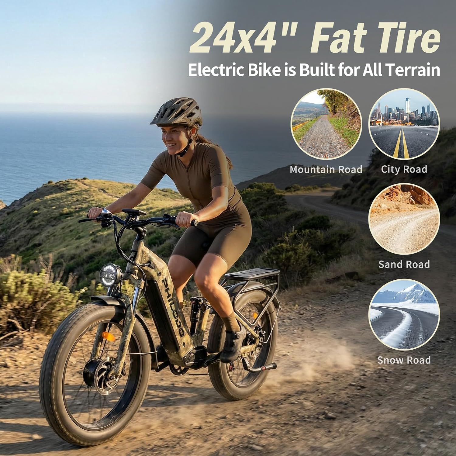5000w Dual Motor E-Bike 60V Electric Bike for Adults,45 MiIe P-Hour Full Suspension Hydraulic Disc Brakes EBike,26/24x4 Fat Tires Mountain Bikes for All Terrain Snow/Sand