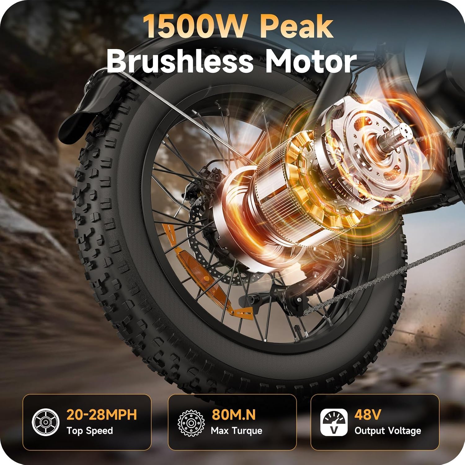 HiKeep Electric Dirt Bike for Adults - Peak 1500W/3000W Electric Bikes, 28-35MPH, 48V/52V 15.6Ah/25Ah/40Ah, 70-120 Mile(PAS Mode), 16/20 Inch All-Terrain Fat Tire Electric Motorcycle